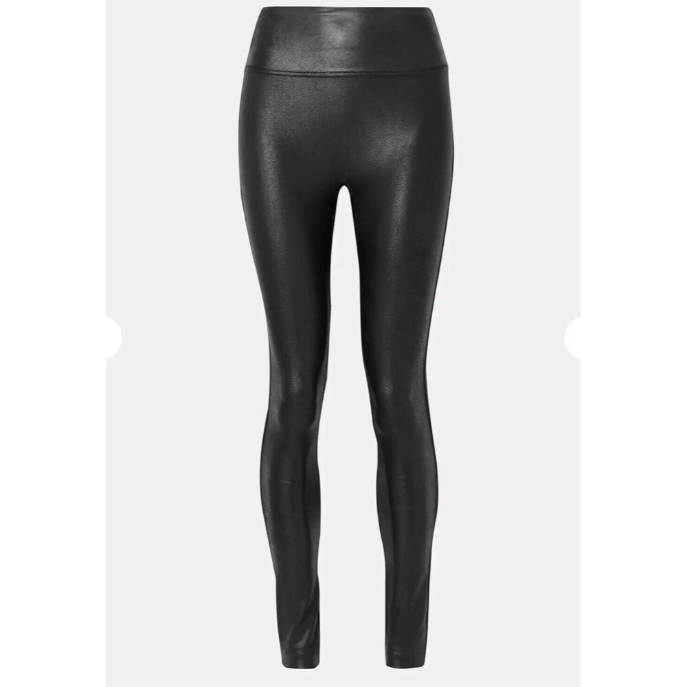 SPANX Faux Leather Leggings In Black Sz XS/TP New